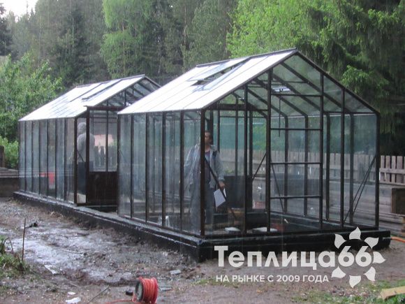 Теплица botanik standard под стекло, ширина 2,8 м